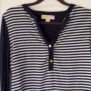 Michael Kors striped three quarter sleeve top